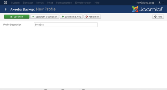 Akeeba Backup New Profile NetGuides.eu Administration